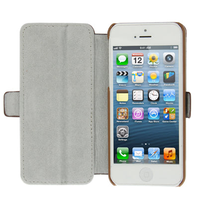 2-fold Leather Case with Holder for iPhone 5 & 5s & SE & SE