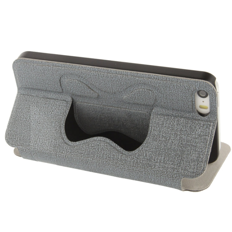 Oracle  Texture Embossing Pattern Leather Case with Credit Card Slots & Butterfly Holder for iPhone 5 & 5s & SE & SE (Grey)