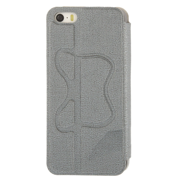 Oracle  Texture Embossing Pattern Leather Case with Credit Card Slots & Butterfly Holder for iPhone 5 & 5s & SE & SE (Grey)