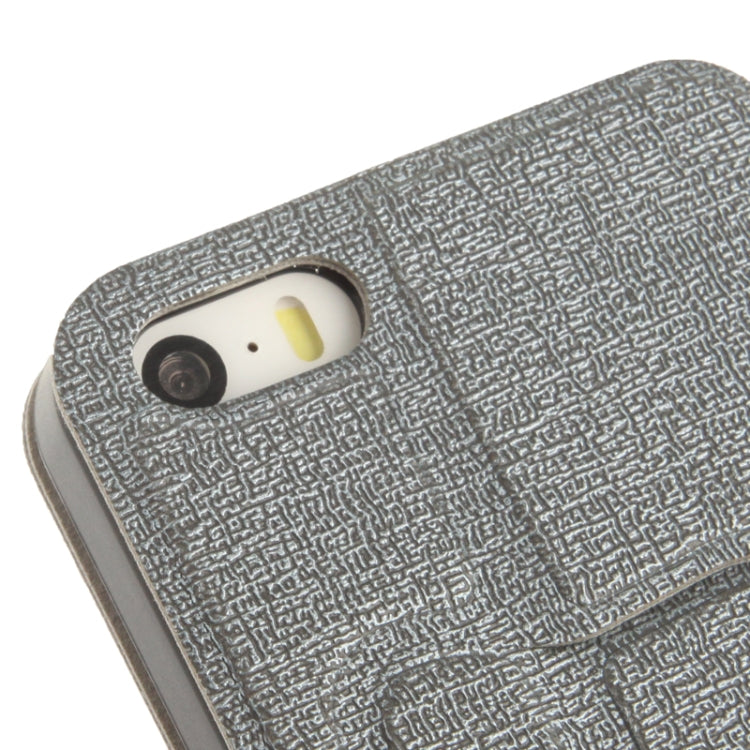 Oracle  Texture Embossing Pattern Leather Case with Credit Card Slots & Butterfly Holder for iPhone 5 & 5s & SE & SE (Grey)