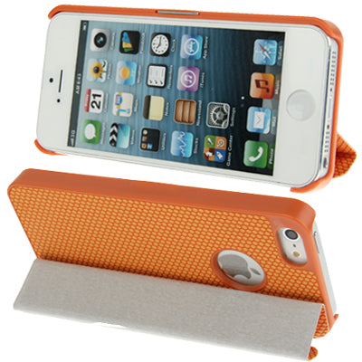 3-folding Penny Round Texture Horizontal Flip Genuine Leather Case for iPhone 5 & 5s & SE & SE