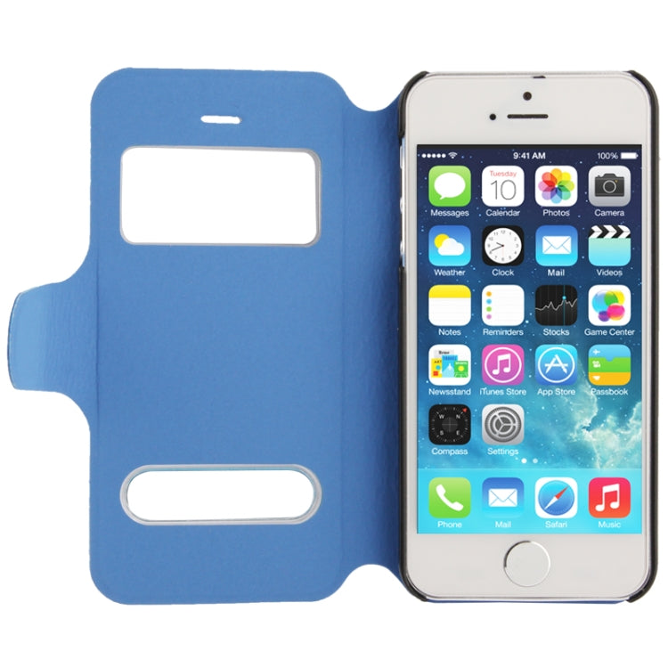 Crazy Horse Texture Leather Case with Call Display ID & Holder for iPhone 5 & 5s & SE & SE