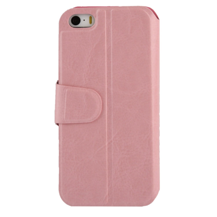 Crazy Horse Texture Leather Case with Call Display ID & Holder for iPhone 5 & 5s & SE & SE