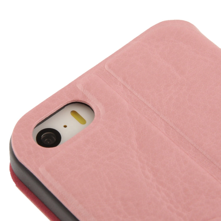 Crazy Horse Texture Leather Case with Call Display ID & Holder for iPhone 5 & 5s & SE & SE