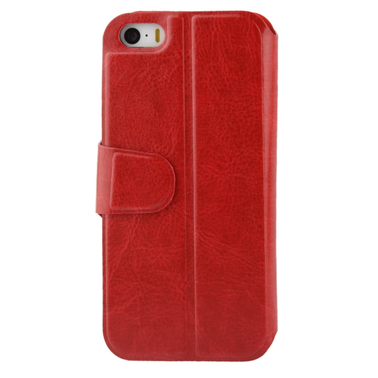 Crazy Horse Texture Leather Case with Call Display ID & Holder for iPhone 5 & 5s & SE & SE