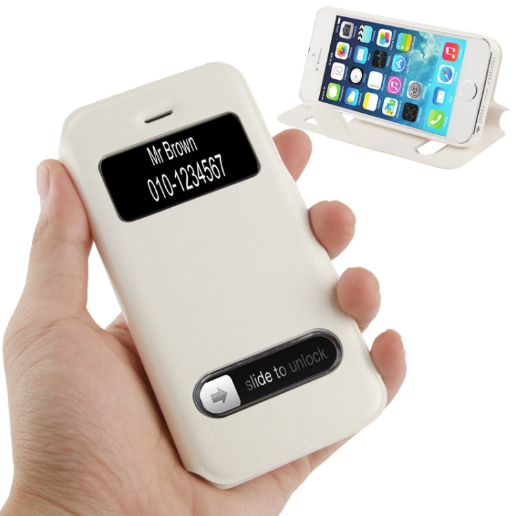 Crazy Horse Texture Leather Case with Call Display ID & Holder for iPhone 5 & 5s & SE & SE