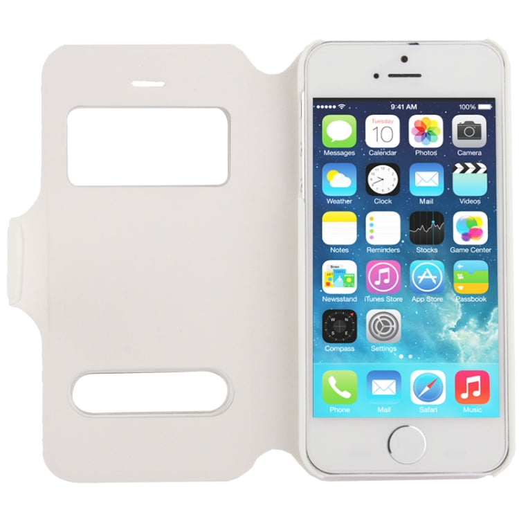 Crazy Horse Texture Leather Case with Call Display ID & Holder for iPhone 5 & 5s & SE & SE