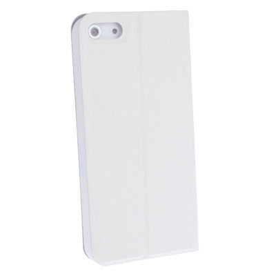 Ultrathin Lichee Texture Smart Pocket Callid Caller ID Leather Case Cover with Holder for iPhone 5 (White)
