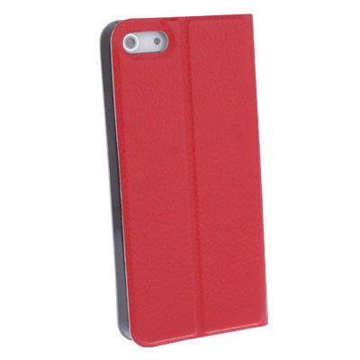 Ultrathin Lichee Texture Smart Pocket Callid Caller ID Leather Case Cover with Holder for iPhone 5 (Red)