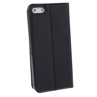 Ultrathin Lichee Texture Smart Pocket Callid Caller ID Leather Case Cover with Holder for iPhone 5 (Black)