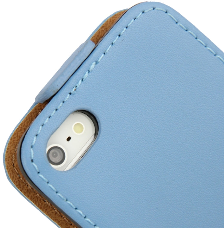 Economic Durable Genuine Leather Vertical Flip Case for iPhone 5 & 5s & SE (Blue)
