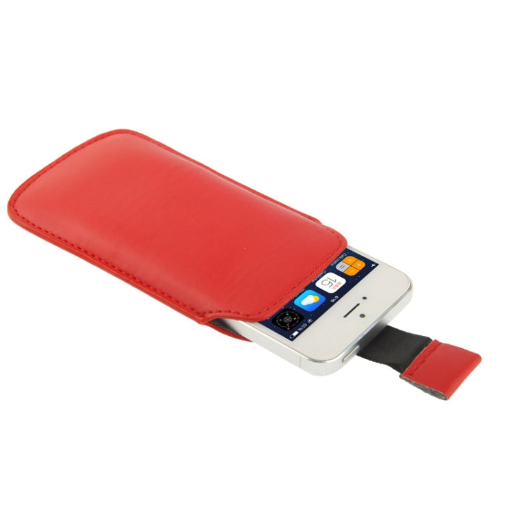 Leather Case Pocket Pouch Sleeve Bag with Pull Up Tab for iPhone 5 & 5s & SE & SE & 5C