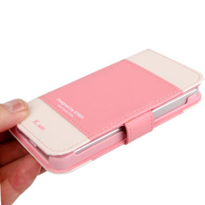 Level Open Leather Case with Holder & Credit Card Slots for iPhone 5