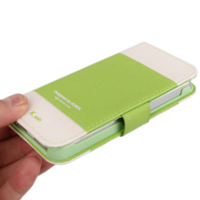 Level Open Leather Case with Holder & Credit Card Slots for iPhone 5