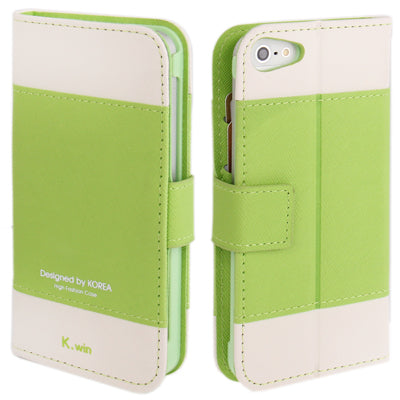 Level Open Leather Case with Holder & Credit Card Slots for iPhone 5