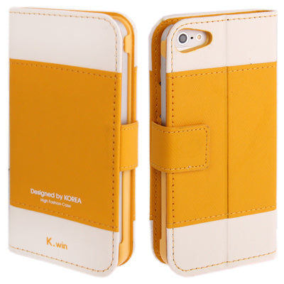 Level Open Leather Case with Holder & Credit Card Slots for iPhone 5