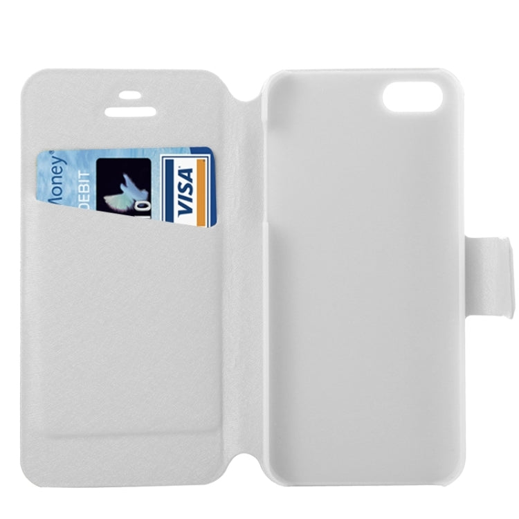Silk Texture Leather Case with Credit Card Slot & Holder for iPhone 5 & 5