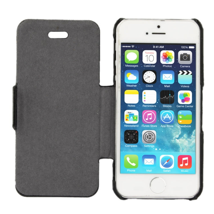 Thermal Styling Litchi Texture Flip Top-grain Genuine Leather Case for iPhone 5 & 5s & SE & SE