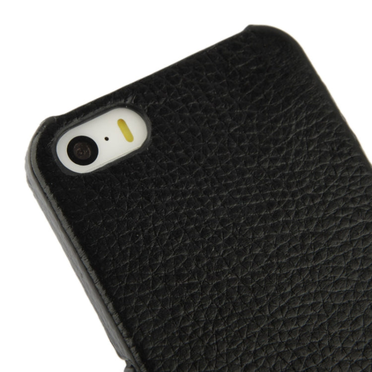 Thermal Styling Litchi Texture Flip Top-grain Genuine Leather Case for iPhone 5 & 5s & SE & SE