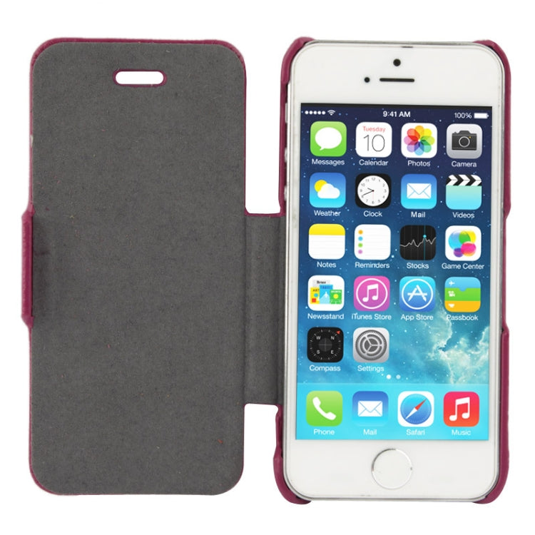 Thermal Styling Litchi Texture Flip Top-grain Genuine Leather Case for iPhone 5 & 5s & SE & SE