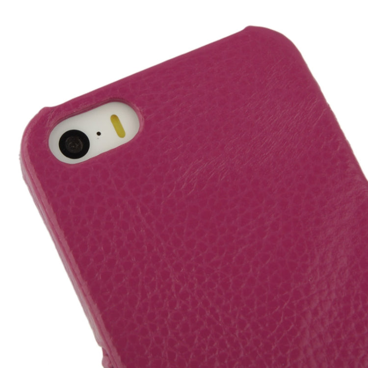 Thermal Styling Litchi Texture Flip Top-grain Genuine Leather Case for iPhone 5 & 5s & SE & SE