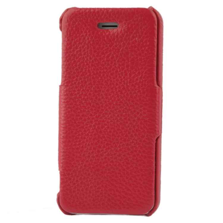 Thermal Styling Litchi Texture Flip Top-grain Genuine Leather Case for iPhone 5 & 5s & SE & SE