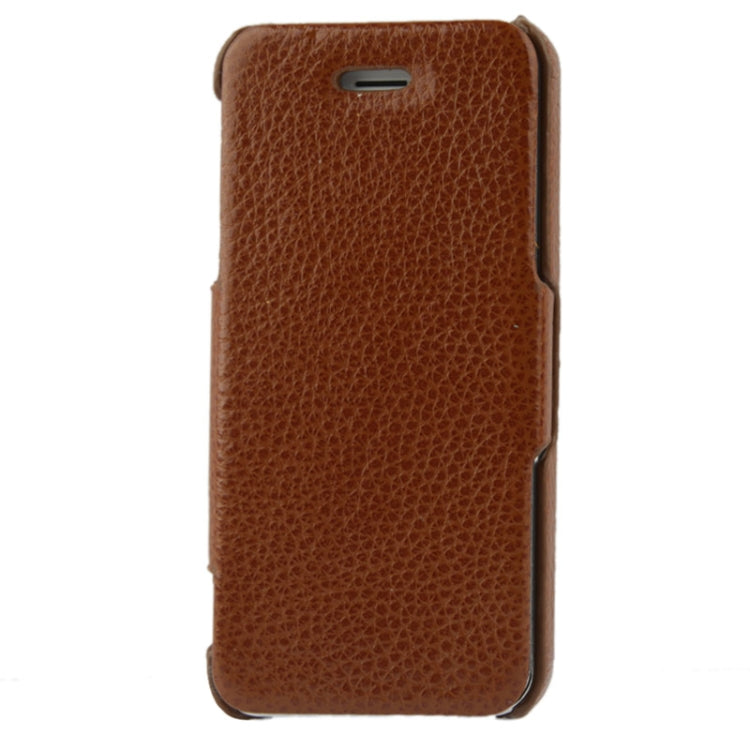 Thermal Styling Litchi Texture Flip Top-grain Genuine Leather Case for iPhone 5 & 5s & SE & SE