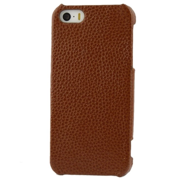 Thermal Styling Litchi Texture Flip Top-grain Genuine Leather Case for iPhone 5 & 5s & SE & SE