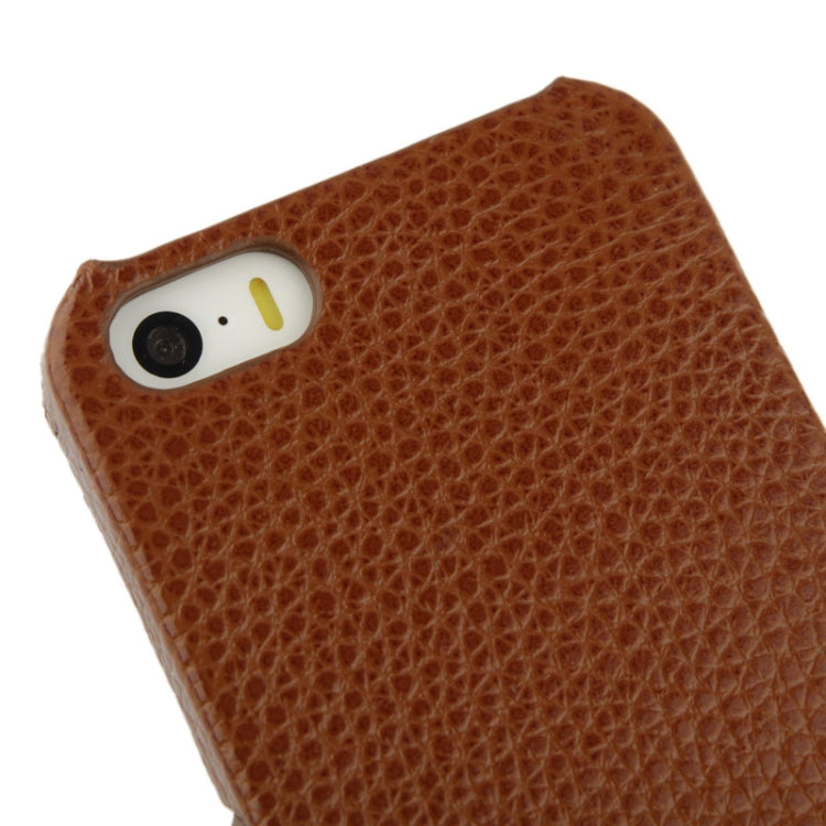 Thermal Styling Litchi Texture Flip Top-grain Genuine Leather Case for iPhone 5 & 5s & SE & SE