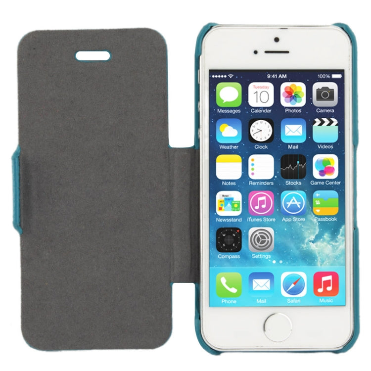 Thermal Styling Litchi Texture Flip Top-grain Genuine Leather Case for iPhone 5 & 5s & SE & SE
