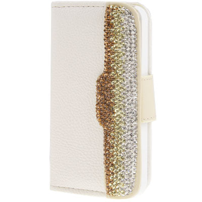 Diamond Encrusted Litchi Texture Horizontal Flip Leather Case with Credit Card Slots for iPhone 5 & 5S