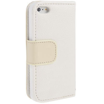 Diamond Encrusted Litchi Texture Horizontal Flip Leather Case with Credit Card Slots for iPhone 5 & 5S
