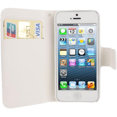 Diamond Encrusted Snakeskin Texture Horizontal Flip Leather Case with Credit Card Slots for iPhone 5 & 5S