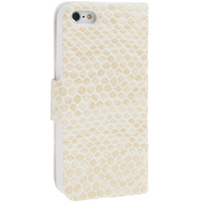 Diamond Encrusted Snakeskin Texture Horizontal Flip Leather Case with Credit Card Slots for iPhone 5 & 5S