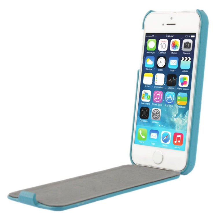 Thermal Styling Litchi Texture Vertical Flip Top-grain Genuine Leather Case for iPhone 5 & 5s & SE & SE