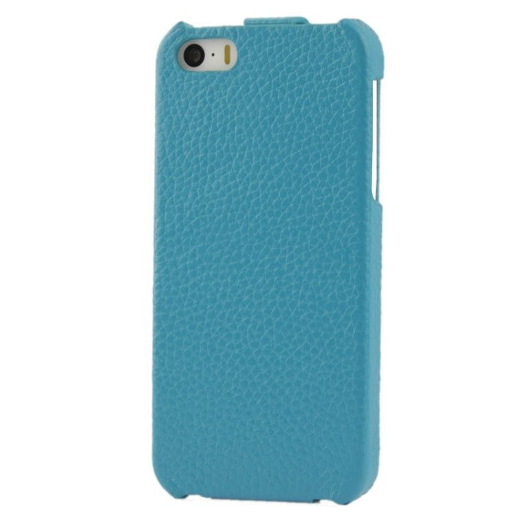 Thermal Styling Litchi Texture Vertical Flip Top-grain Genuine Leather Case for iPhone 5 & 5s & SE & SE