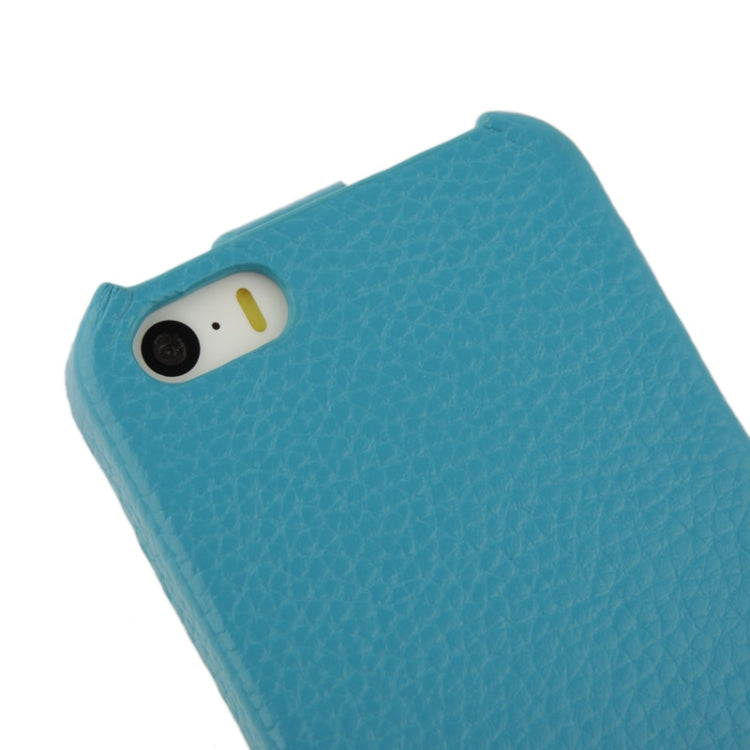 Thermal Styling Litchi Texture Vertical Flip Top-grain Genuine Leather Case for iPhone 5 & 5s & SE & SE