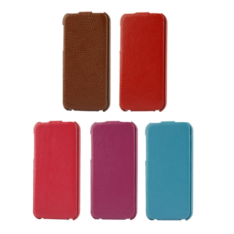 Thermal Styling Litchi Texture Vertical Flip Top-grain Genuine Leather Case for iPhone 5 & 5s & SE & SE