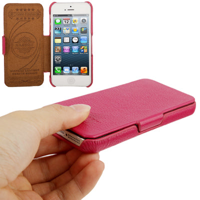 Litchi Texture Top-grain Leather Case  for iPhone 5 & 5s & SE & SE