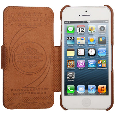 Litchi Texture Top-grain Leather Case  for iPhone 5 & 5s & SE & SE