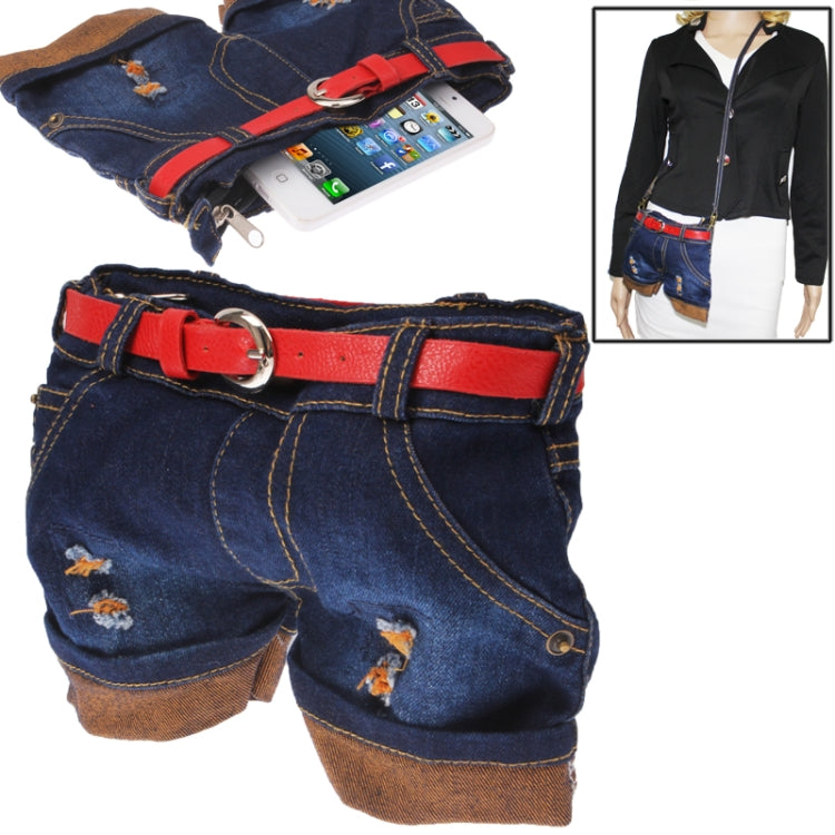 Fashion Jeans Shorts Style Protective Carrying Bag / Casual Denim Shorts Purse Bag for iPhone 5 / 5S / 5C, iPhone 4 / 4S, Samsung S IV / i9500 / i9300 (Brown)
