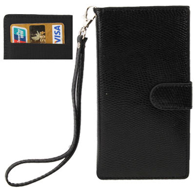 Snakeskin Texture Leather Case / Carry Bag with Credit Card Slots & Neck Strap for iPhone 5 & 5S & SE