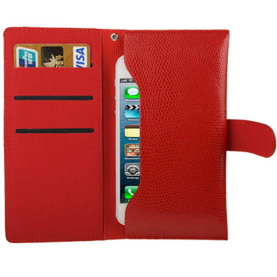 Snakeskin Texture Leather Case / Carry Bag with Credit Card Slots & Neck Strap for iPhone 5 & 5S & SE