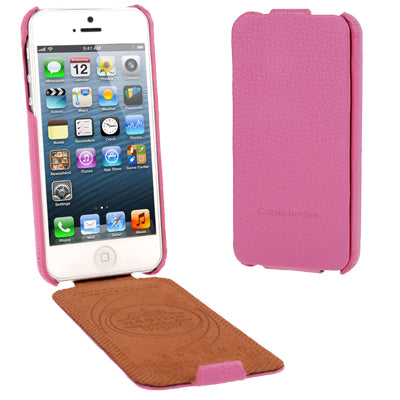 Litchi Texture Vertical Flip Top-grain Leather Case  for  iPhone 5 & 5S & SE