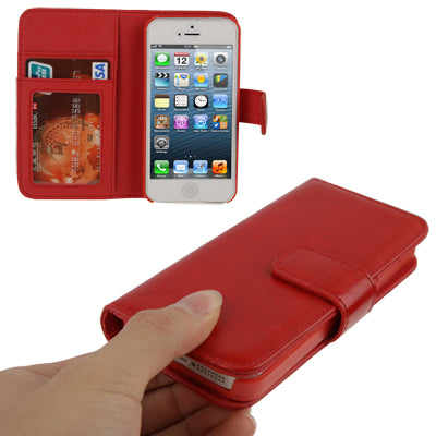 Crazy Horse Texture Detachable Flip Leather Case with Credit Card Slots & Magnetic Buckle for iPhone 5 & 5s & SE & SE