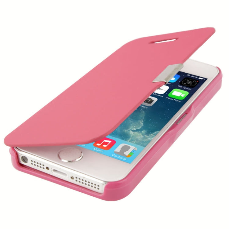 Brush Texture Flip Leather Case with Magnet Button for iPhone 5 & 5s & SE & SE