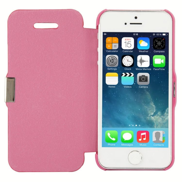 Brush Texture Flip Leather Case with Magnet Button for iPhone 5 & 5s & SE & SE