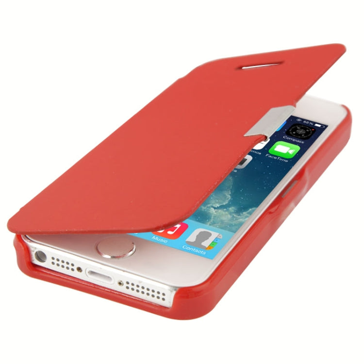 Brush Texture Flip Leather Case with Magnet Button for iPhone 5 & 5s & SE & SE