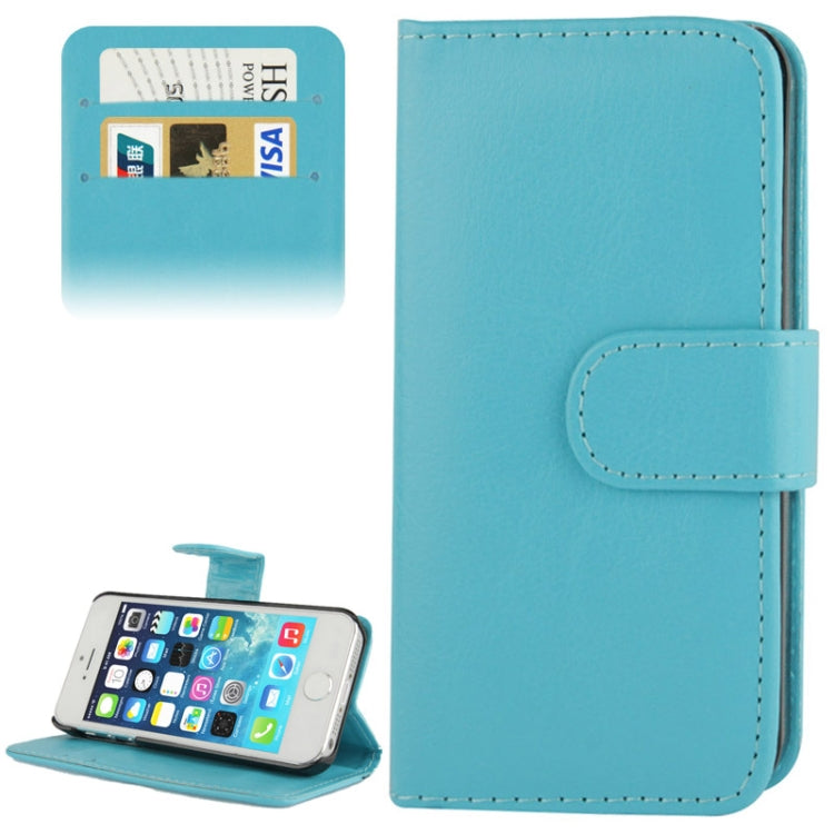 Fine Sheepskin Texture Flip Leather Case with Credit Card Slots & Holder for iPhone 5 & 5s & SE & SE