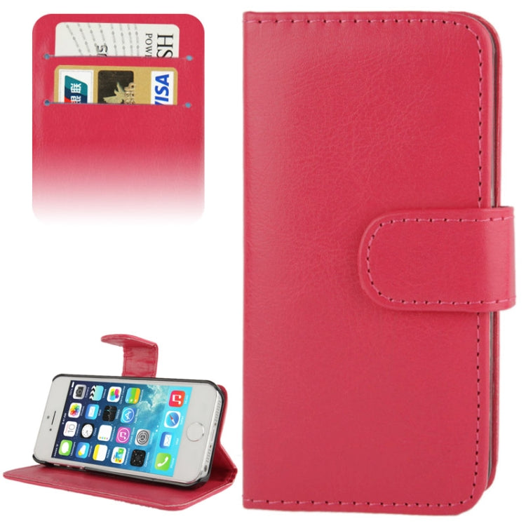 Fine Sheepskin Texture Flip Leather Case with Credit Card Slots & Holder for iPhone 5 & 5s & SE & SE
